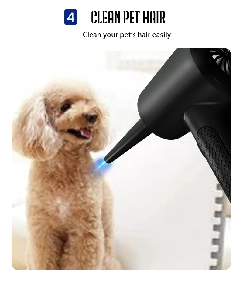 Portable Air Duster for Computer Cleaning – 51000RPM Cordless Compressed Air Blower with LED Light for PC & Keyboard