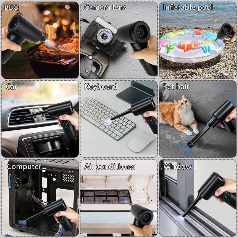 7500mAh Portable Compressed Air Duster – Cordless Multi Air Blower & Vacuum Cleaner for Keyboard & Computer Cleaning
