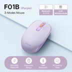 Baseus Wireless Bluetooth Mouse F01B | 3-Mode Connection (2.4G/BT5.0/BT3.0) | Ergonomic, Silent Click | for Laptop, Mac, PC