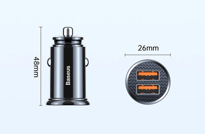 Baseus 30W USB Car Charger - Quick Charge 4.0/3.0, PD Fast Charging for iPhone 12/13/14 Pro & Xiaomi