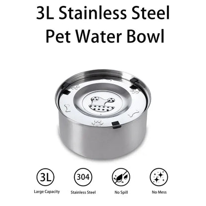 Big Capacity Stainless Steel Dog & Cat Water Bowl – No-Spill, Anti-Splash, Non-Slip Pet Feeder