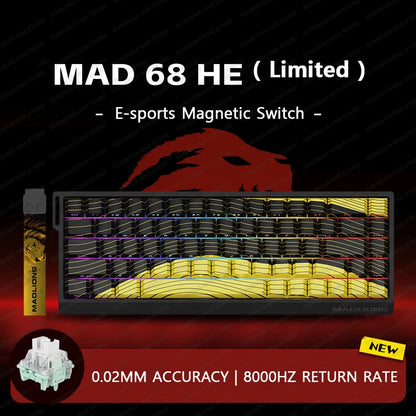 MADLIONS Mad60 Mad68 HE Mechanical Keyboard Magnetic Switch Madcatz Mad60he Wired Game Keyboard Rapid Trigger Custom Keyboard