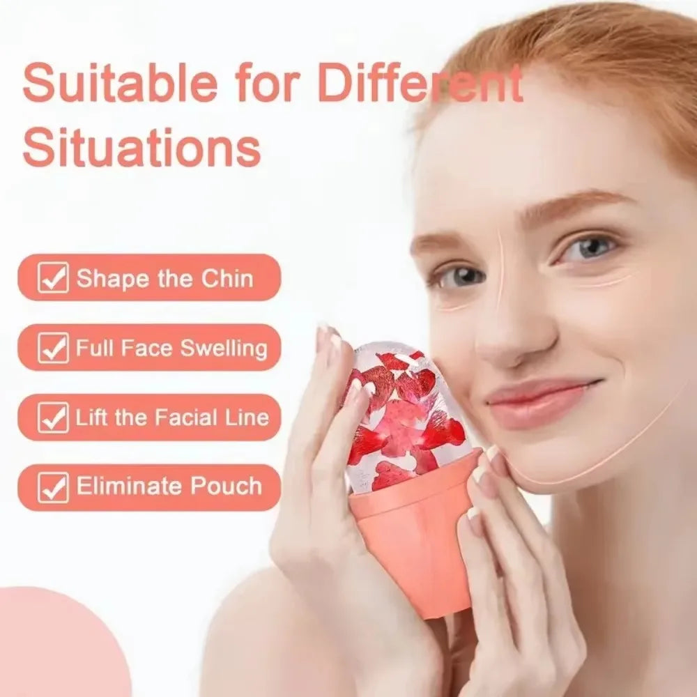 DIY Face Skincare Roller – Portable & Reusable Silicone Massager Reduces Puffiness, Lifts & Contours for Radiant Skin