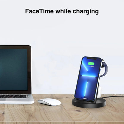 VIKEFON 3-in-1 Wireless Charger - For iPhone, Apple Watch, and AirPods