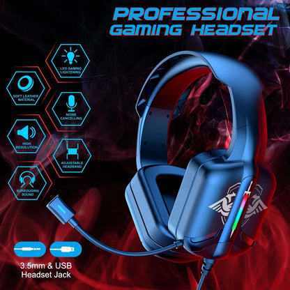 Grayway Bluetooth 5.1 Gaming Headsets Gamer Wired Headphones With Noise Cancelling Microphone Wired Earphone For Mobile Phone