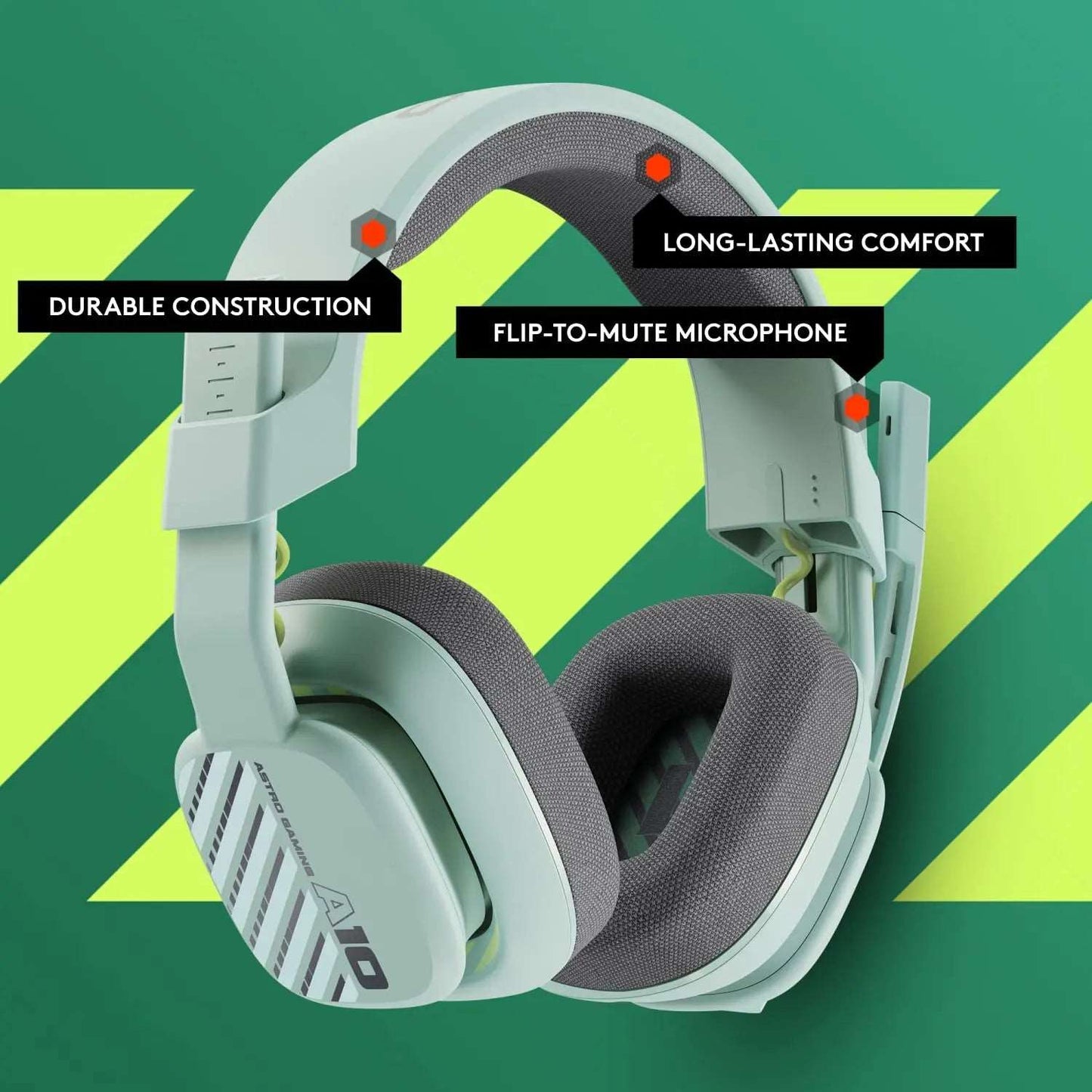 Logitech Astro A10 Gaming Headset Gen 2 Wired Headset Over-Ear Gaming Headphones with Flip-to-Mute Microphone 32 Mm Drivers