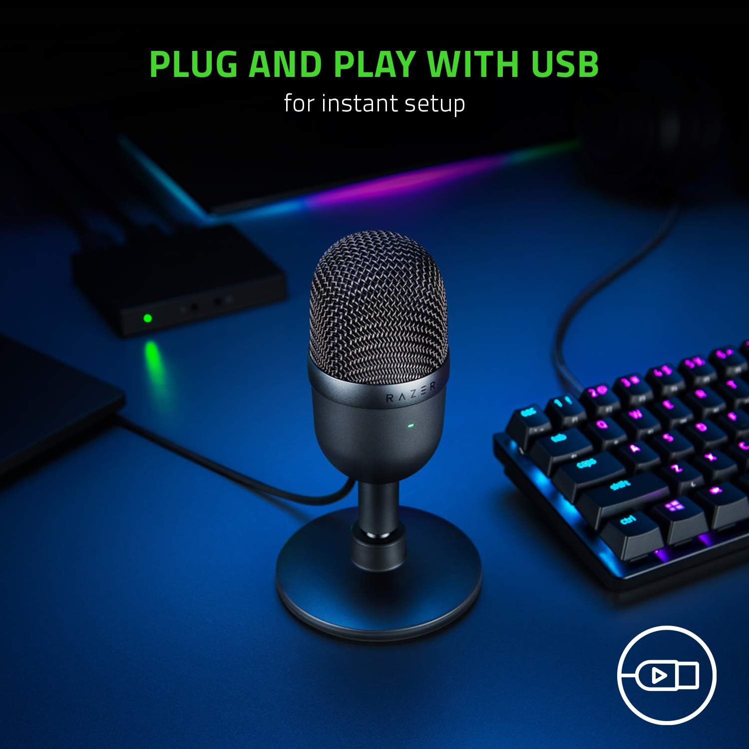 Load video: Seiren Mini USB Condenser Microphone for Streaming and Gaming