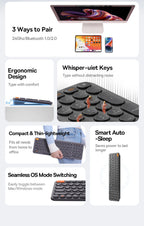 Baseus Wireless Bluetooth Mouse F01B | 3-Mode Connection (2.4G/BT5.0/BT3.0) | Ergonomic, Silent Click | for Laptop, Mac, PC