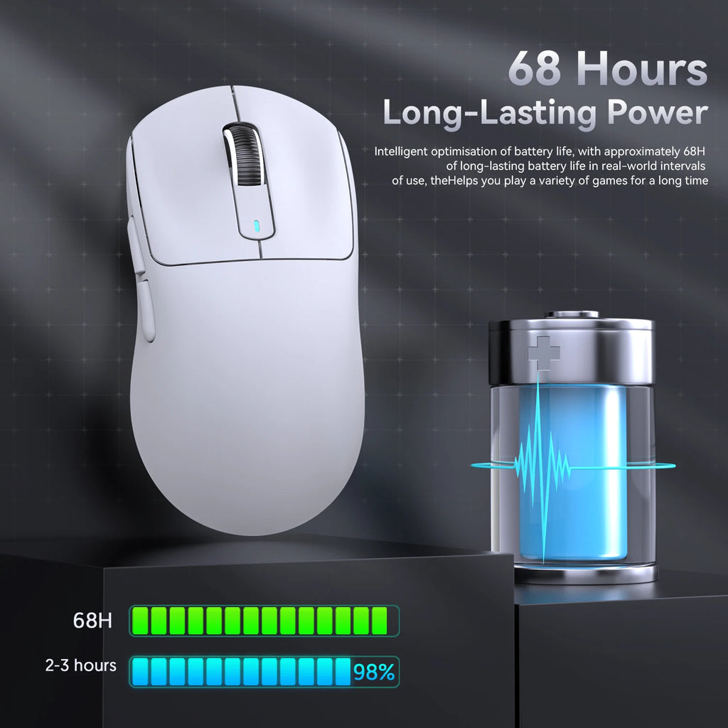 Attack Shark X3Pro/X3 Wireless Gaming Mouse – 26000 DPI, Tri-Mode Connectivity, Ergonomic Ultra-Lightweight Design with RGB for PC, Laptop & Console Gaming