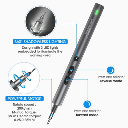 62/6 in 1 Electric Screwdriver Set Precision Handle Portable Power Tool Kits Wireless Cordless Small Bits for Phone Watch Repair