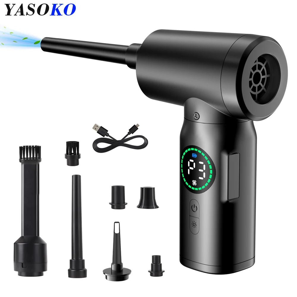 7500mAh Portable Compressed Air Duster – Cordless Multi Air Blower & Vacuum Cleaner for Keyboard & Computer Cleaning