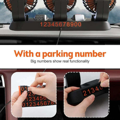 360° Adjustable 3-Head Car Fan | USB/12V/24V Dual Speed Electric Fan for Car, Home, Desk & Office - Silent Cooling