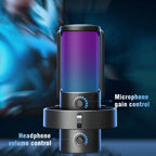 FIFINE AmpliGame A8 PLUS USB Microphone – RGB Lighting, 4 Polar Patterns, Gain Control, Live Monitoring, Mute Touch