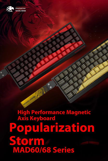 MADLIONS Mad60 Mad68 HE Mechanical Keyboard Magnetic Switch Madcatz Mad60he Wired Game Keyboard Rapid Trigger Custom Keyboard