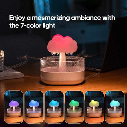 KINSCOTER Rain Clouds Zen Style Ultrasonic Air Humidifier & Essential Oil Diffuser - USB Desktop