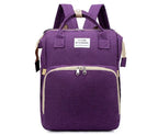 Fashionable Mommy Bag Folding Baby Bed Mother Large Capacity Portable Milk Bottle Diaper Double Shoulder Mom's Bag