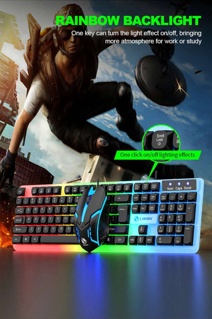 LIMEIDE GTX350 Series Wired 104 Keys Membrane Keyboard Many Kinds of Colorful Lighting Gaming and Office For Windows and IOS