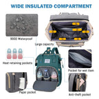 3-in-1 Diaper Bag & Foldable Baby Bed – Waterproof Travel Backpack with USB Charging, Large Capacity & Multi-Function Design