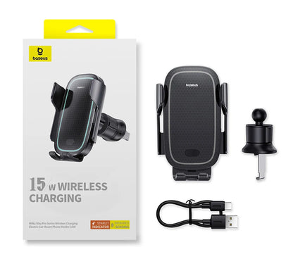 Baseus Car Wireless Charger Car Phone Holder Auto for iPhone 15 Samsung Xiaomi Phone Holder Car Holder 15W Air Vent Mount Holder