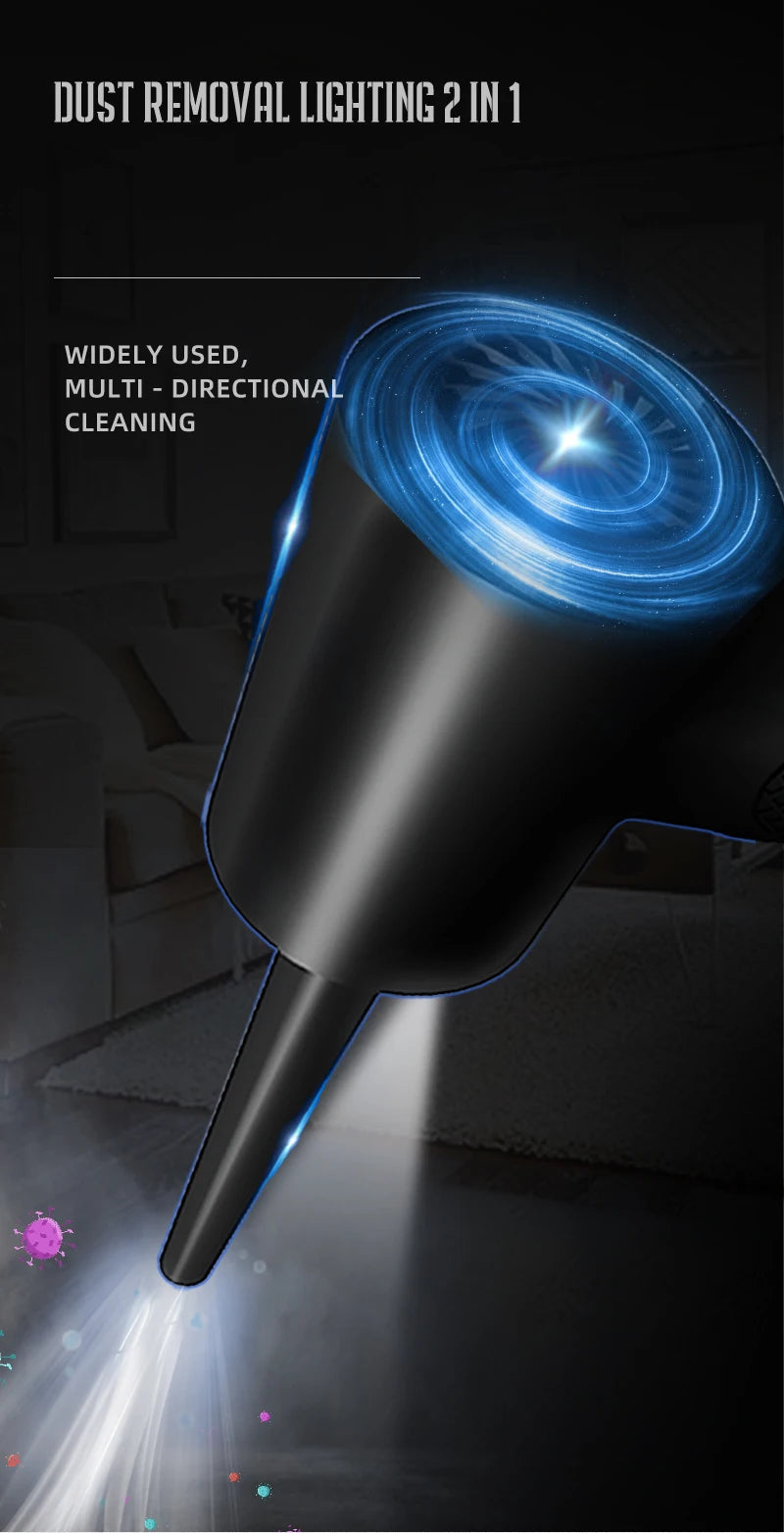 Portable Air Duster for Computer Cleaning – 51000RPM Cordless Compressed Air Blower with LED Light for PC & Keyboard
